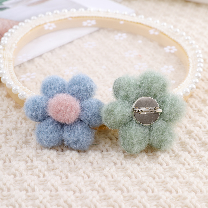 5.5Cm Macaron Color Plush Floret Imitation Cashmere Flowers Clothes Slippers Accessories Headwear Gloves Selling Accessories Application Scenario