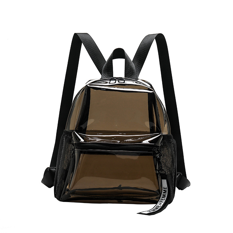 Wholesale Amazon transparent PVC backpacks in stock. Summer large-capacity waterproof fully transparent PVC schoolbags Item Picture