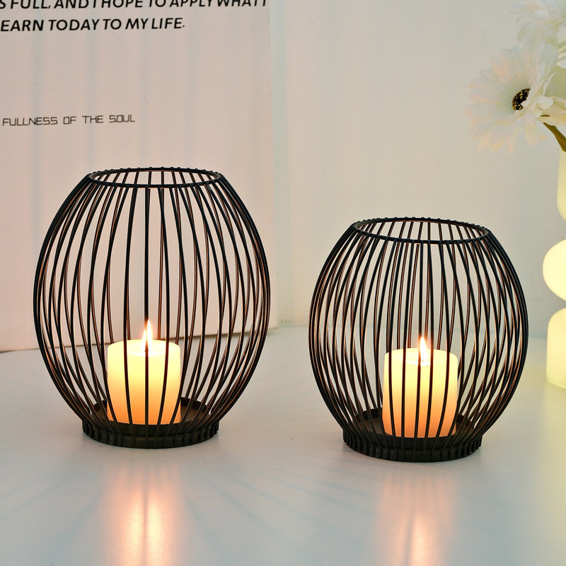Cross-border candlestick stand, Nordic home decoration craft, dining table, ironwork display item, prop, high-end candlestick base Specification image