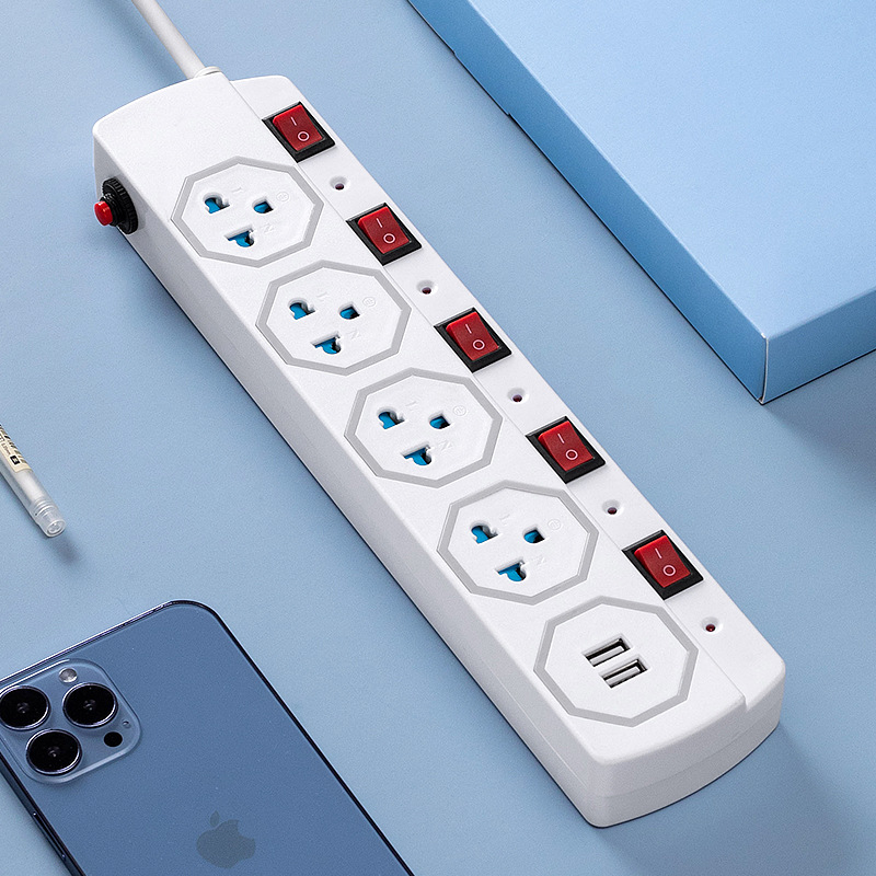 Multi-functional socket with usb charging power strip, dormitory student power strip, single-control independent switch, multi-hole socket Specification image