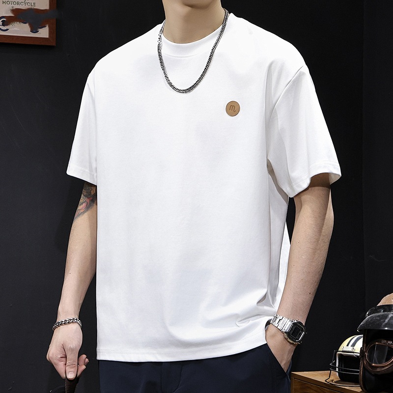 Cool ice skin short-sleeved T-shirt for men's summer 2025 new outdoor 7A antibacterial loose round-neck men's inner half-sleeve