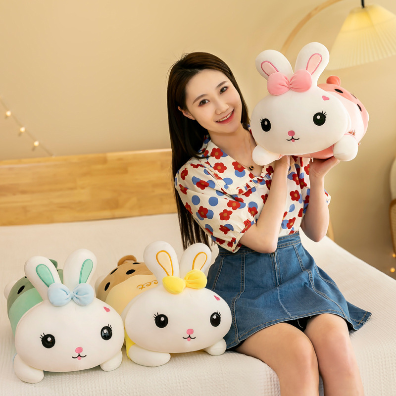 Wholesale of cartoon milk tea rabbit air conditioner quilts, two-in-one car air conditioner quilts, throw pillows, nap pillows and quilts, cross-border export Specification image