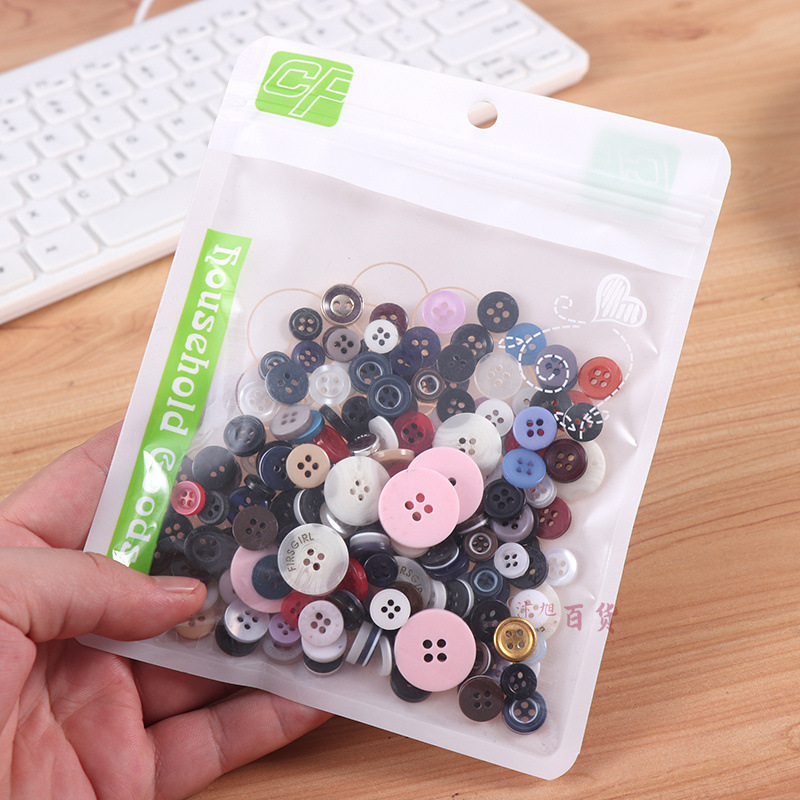 Fabricante al por mayor color cuatro ojos plastic button niños handmade DIY sticky button workwear button Specification image