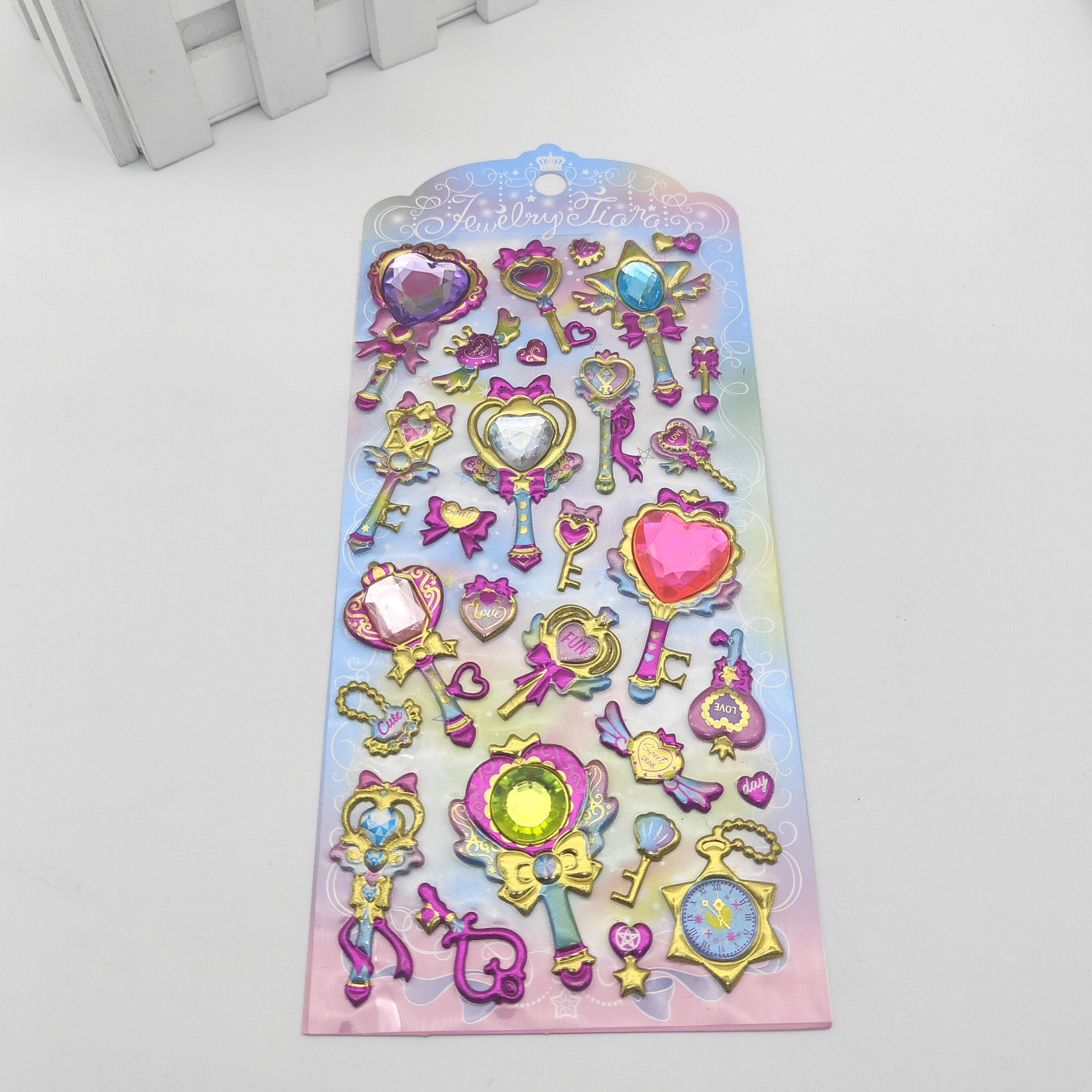 Laser diamond fun stickers, magic wand stickers, children's DIY handmade diamond stickers, foam stickers, PVC stickers, bubbles Application Scenario