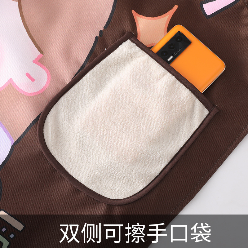 Apron Kitchen home thin waterproof apron for young and beautiful women cooking waterproof, oil-proof and stain-proof work clothes waist apron for women sleeveless Korean version Application Scenario