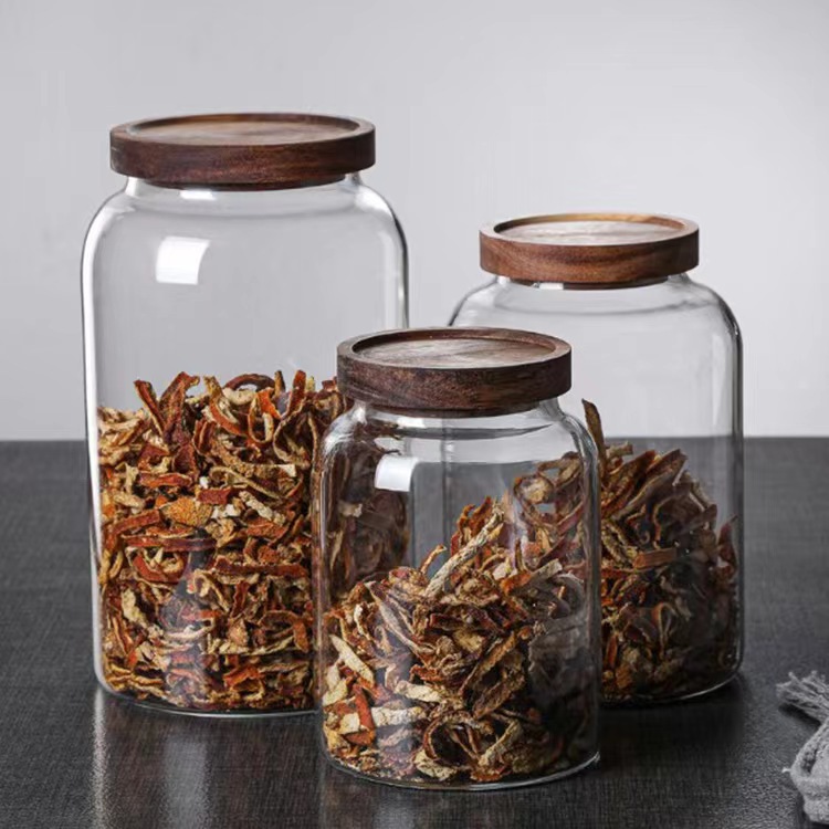 Orange Peel Jar Glass Sealed Jar Grain Medicine Storage Special Jar Household Food Grade Storage Display Tea Jar
