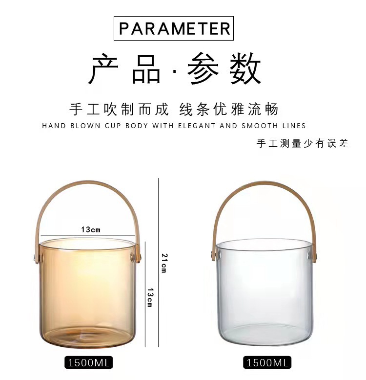 批发水果桶玻璃水果篮户外野餐冰桶果蔬提篮水果盘茶桶容器轻奢风详情5