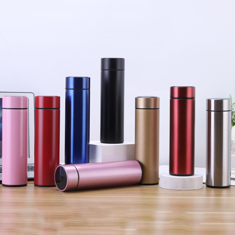 Smart Straight Cup Thermos Cup With Warm Stainless Steel Thermos Cup Can Be Printed Logo Simple Unisexes Cup details Picture