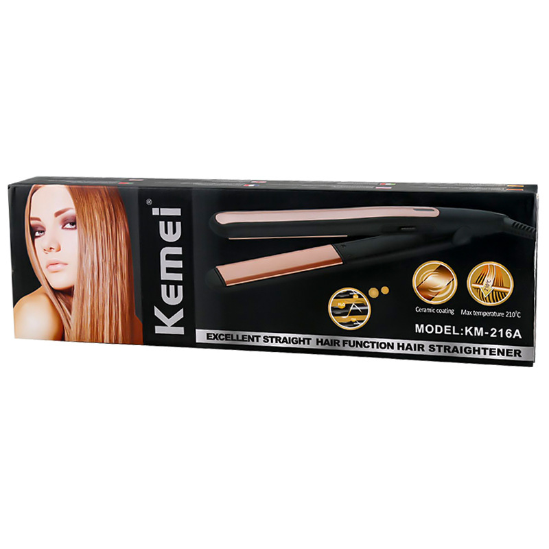 Cross-border Kemei KM-216A straight hair straightening splint for Women, no damage to bangs, power generation splint, straight and curly dual-purpose Item Picture