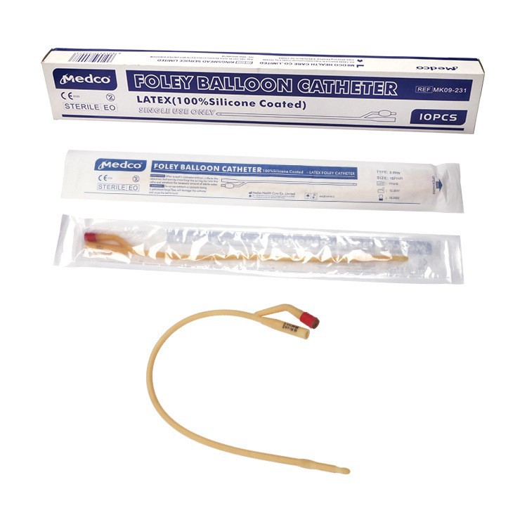 Cross-border exclusive disposable medical sterile urinary catheter, three-chamber urinary catheter, double-chamber latex urinary catheter for the elderly details Picture