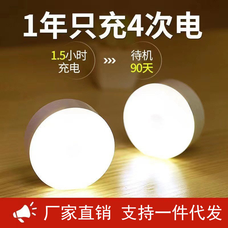 led智能人体感应灯条usb充电灯磁吸小夜灯衣柜橱柜喂奶走廊感应灯