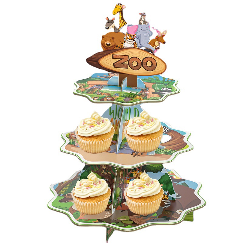 Paper Creative Multi-Layer Paper Cake Stand Collapsible Disc Disposable Baked Treats Stand For Party Decorations Item Picture