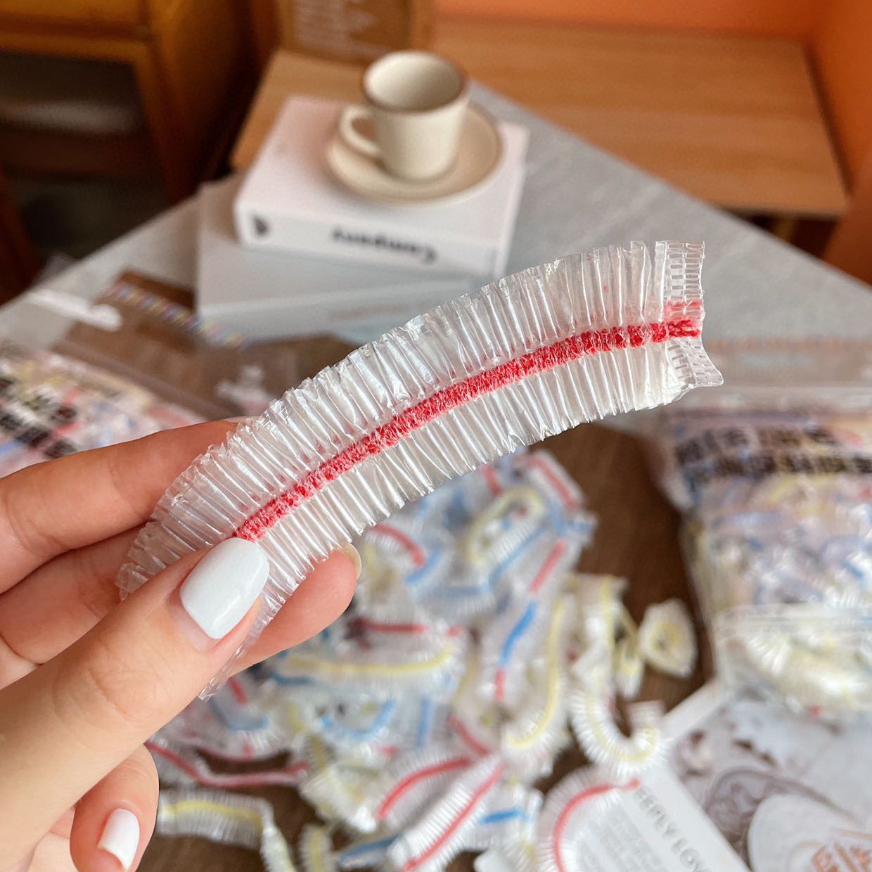 一次性纺布帽子/防尘头套30g/车间防尘头套/一次性头套产品图