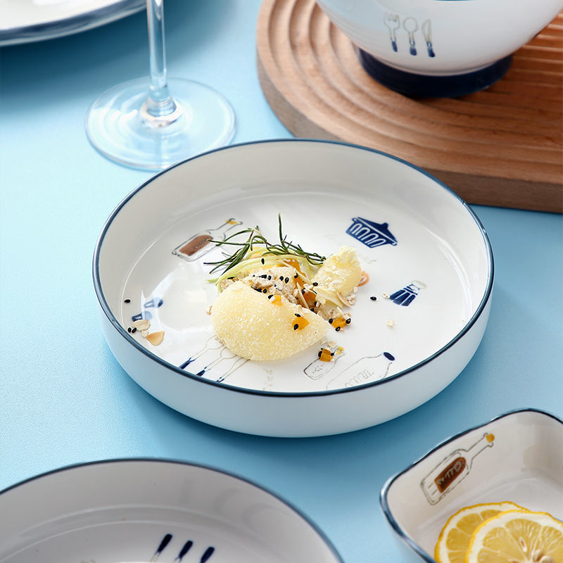 Ceramic bowl, plate and dish set, family combination, Japanese ceramic tableware and plates, home creative ins style wholesale Application Scenario