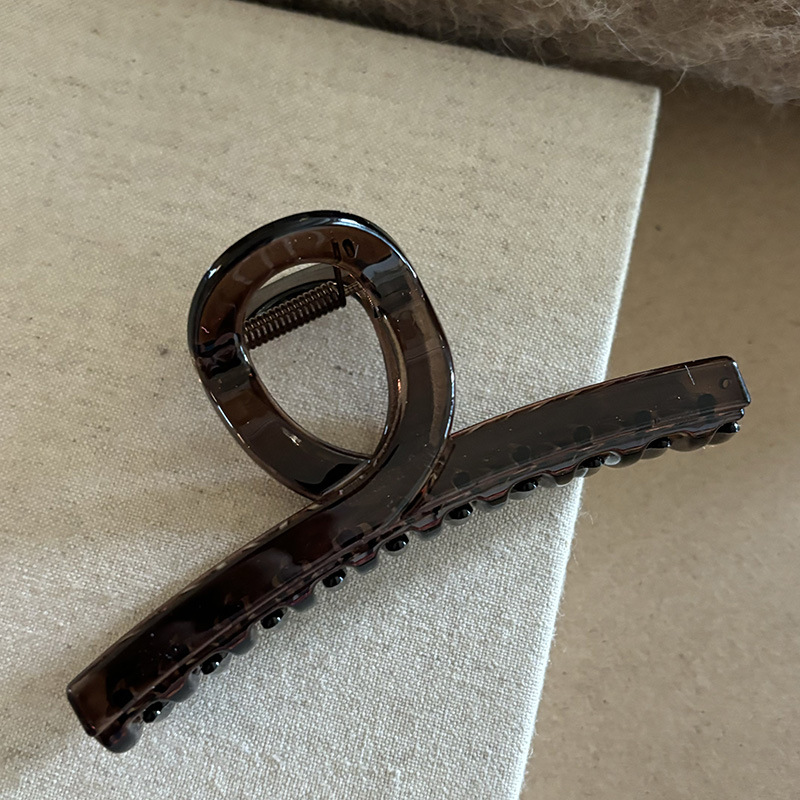 Dark tea-colored hair clips for women, new large shark clip at the back of the head, high-end clip headwear, hair clips pic 8