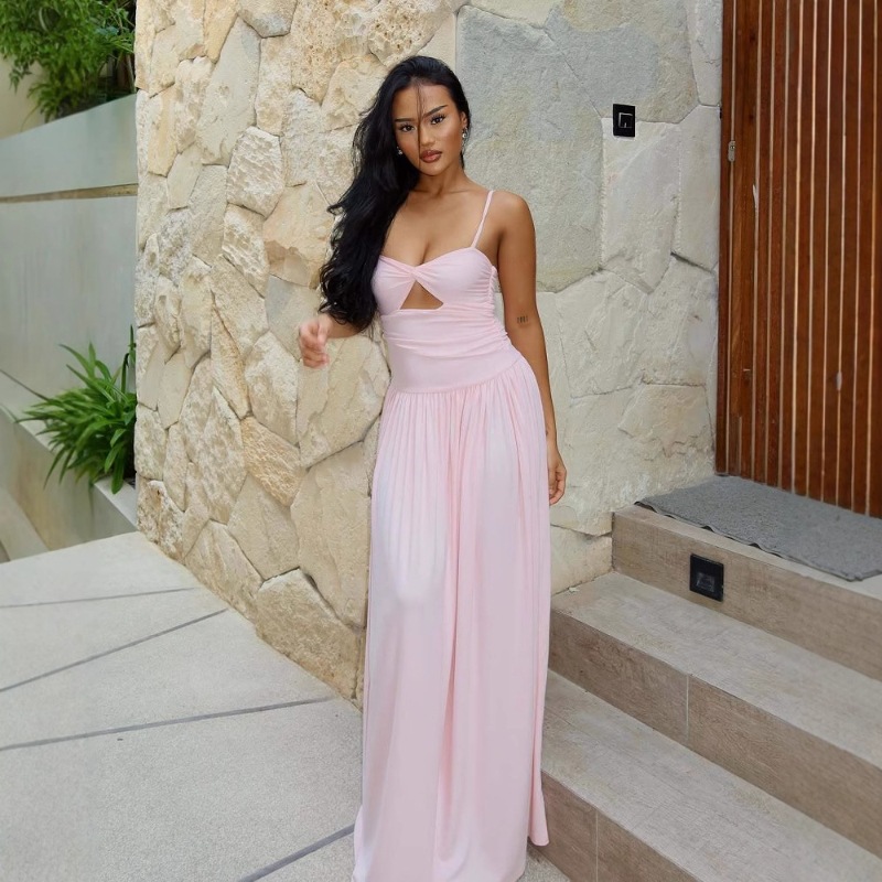 Hollow-out hip wrap waist slimming dress