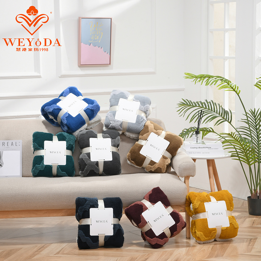 Winter Flannel Blanket Nap Air Conditioning Blanket Single Double Double Thick Lamb Blanket details Picture