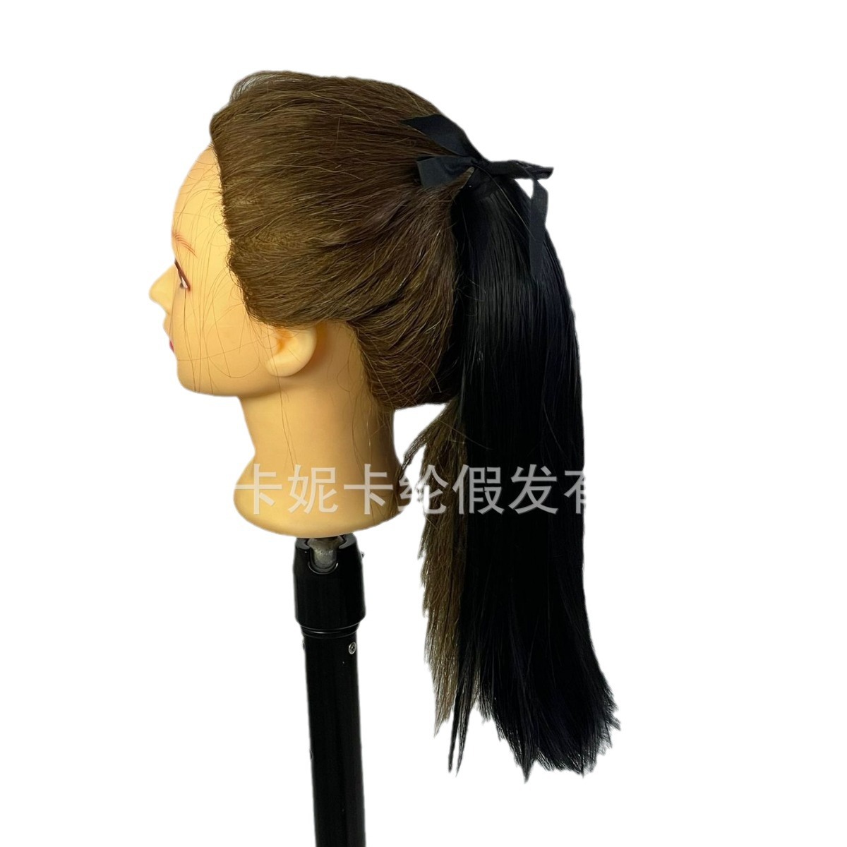 NEWLOOK Black long straight tied ponytail cross-border manufacturer wholesale in stock wholesale wigs