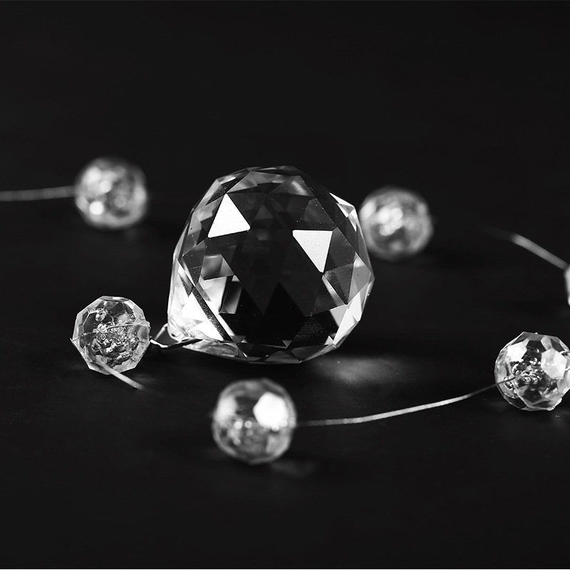 Wedding acrylic crystal pineapple connected bead door curtain, door curtain cut surface bead string, home wedding ceiling decoration bead string