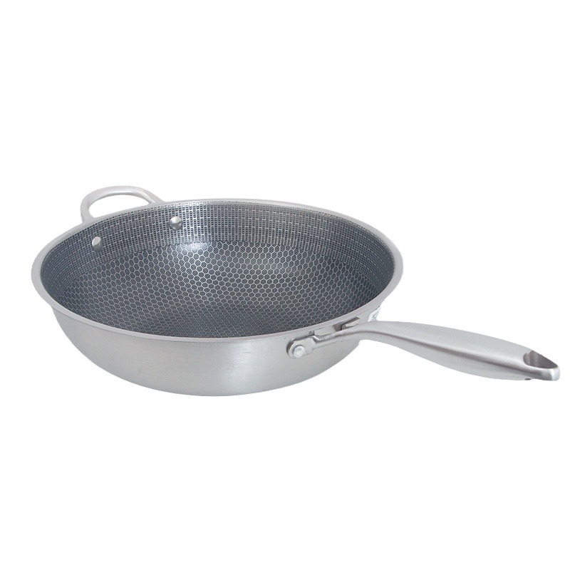 Stainless steel wok, single-sided honeycomb steel non-coated non-stick cookware Application Scenario