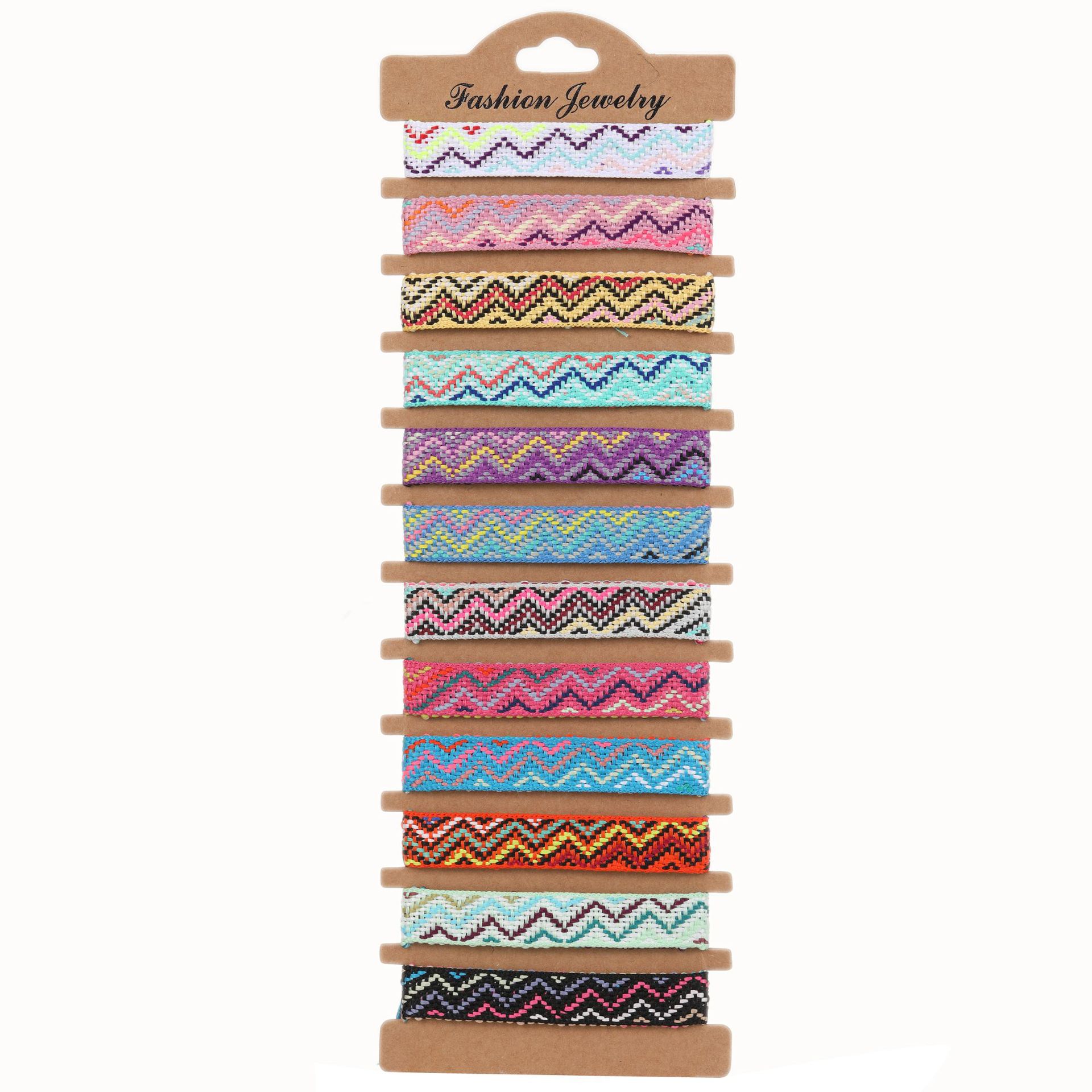 Cross-border European and American Bohemian style woven friendship bracelet women's factory in stock, ethnic style Nepalese bracelet set Item Picture