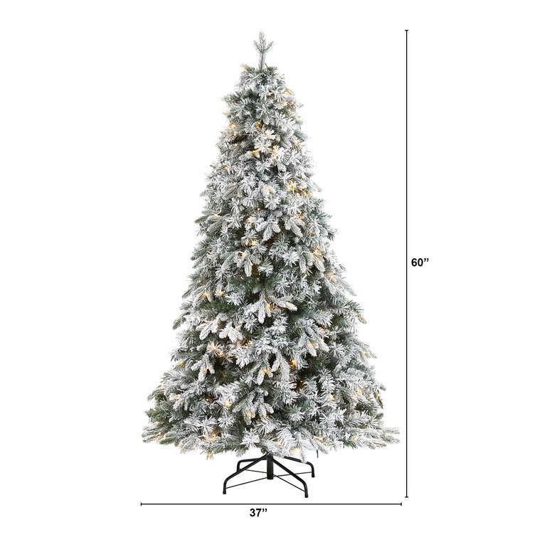 1.5-meter / 1.8-meter / 2.1-meter PVC mixed PE flocked tree with LED warm white light Christmas decoration Item Picture