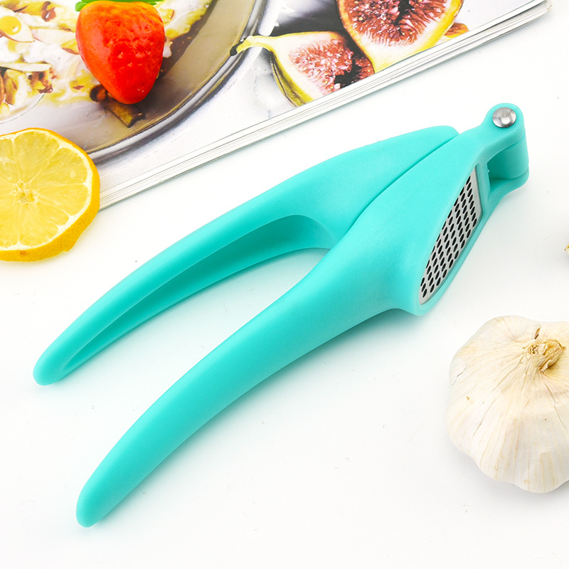 Stainless steel garlic press plastic handle garlic press household manual garlic blender Kitchen gadget garlic puree press full figure