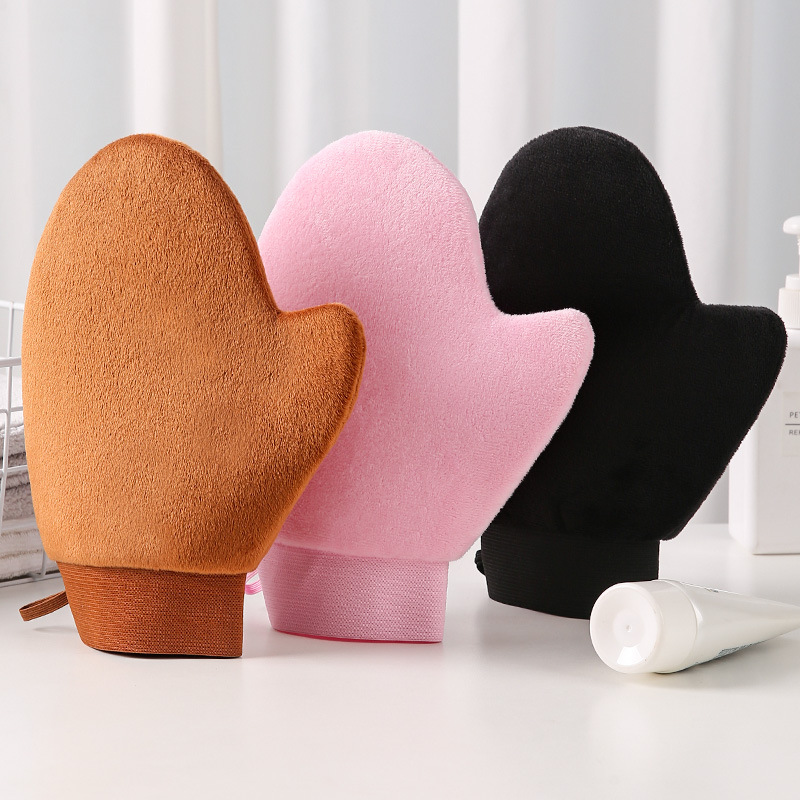 Oiled Gloves Body Lotion Sunscreen Essential Oil Full Body Flocked Tanning Oiled Bath Towel Body Lotion Mitts