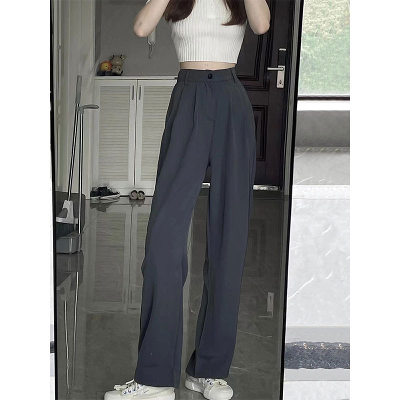 Wide-Leg Pants Women 2024 Spring Summer High Waist Drop Mopping Thin Straight Trousers Casual Small Suit Pants Advanced Sense