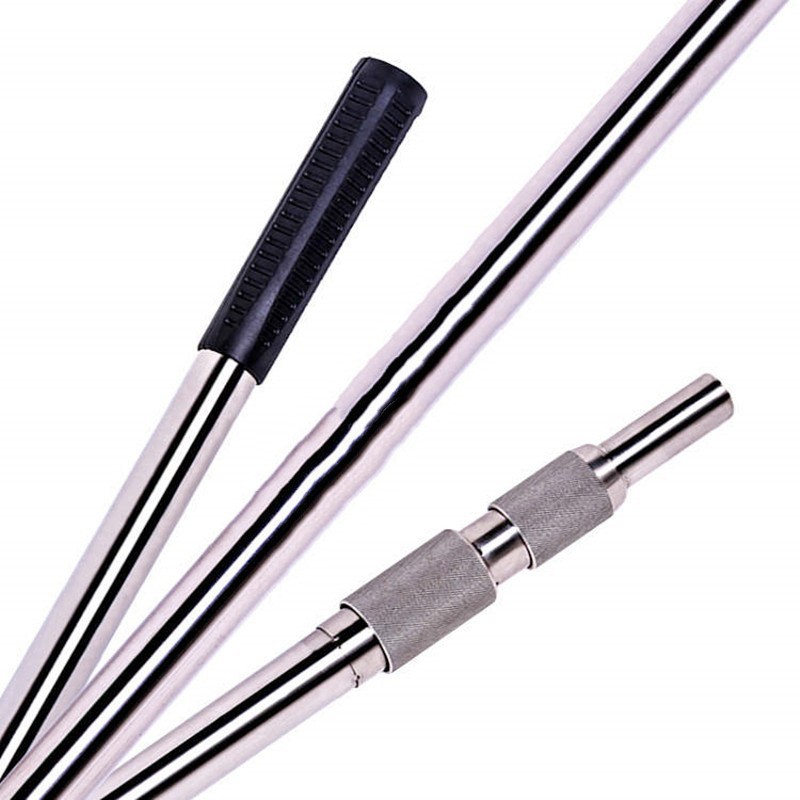 Stainless steel large objects, 3-meter and 4-meter bare rods, thickened sturgeon and black carp, stiffened telescopic rods, household solid net rods for catching chickens and ducks Item Picture
