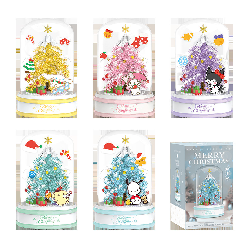 Wholesale of cross-border bestsellers compatible with Lego Christmas tree building blocks, Christmas gifts, rotating music boxes and children's toys Item Picture
