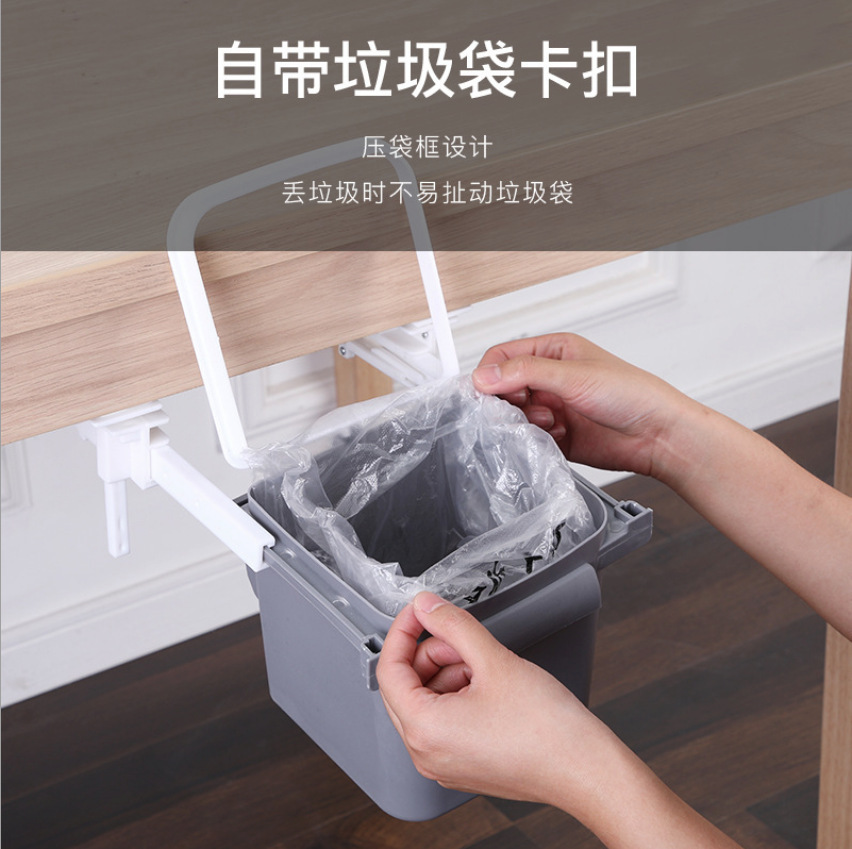Home office desktop trash can under the desk Multifunctional trash can hidden drawer trash can details Picture