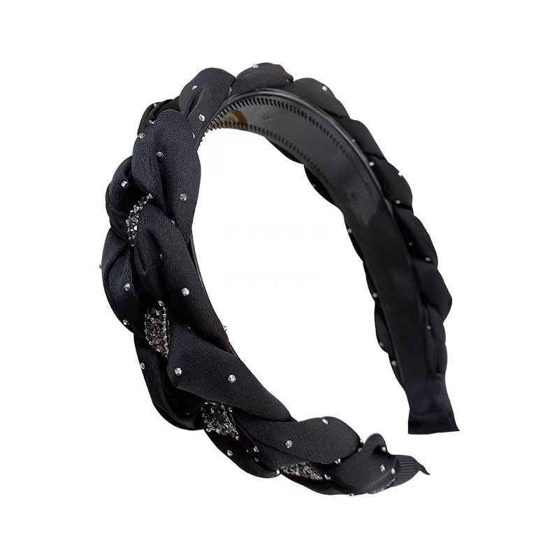 High top hairband for women, a versatile and high-end hair band for going out, a retro wide-edge facial hair clip headwear Item Picture