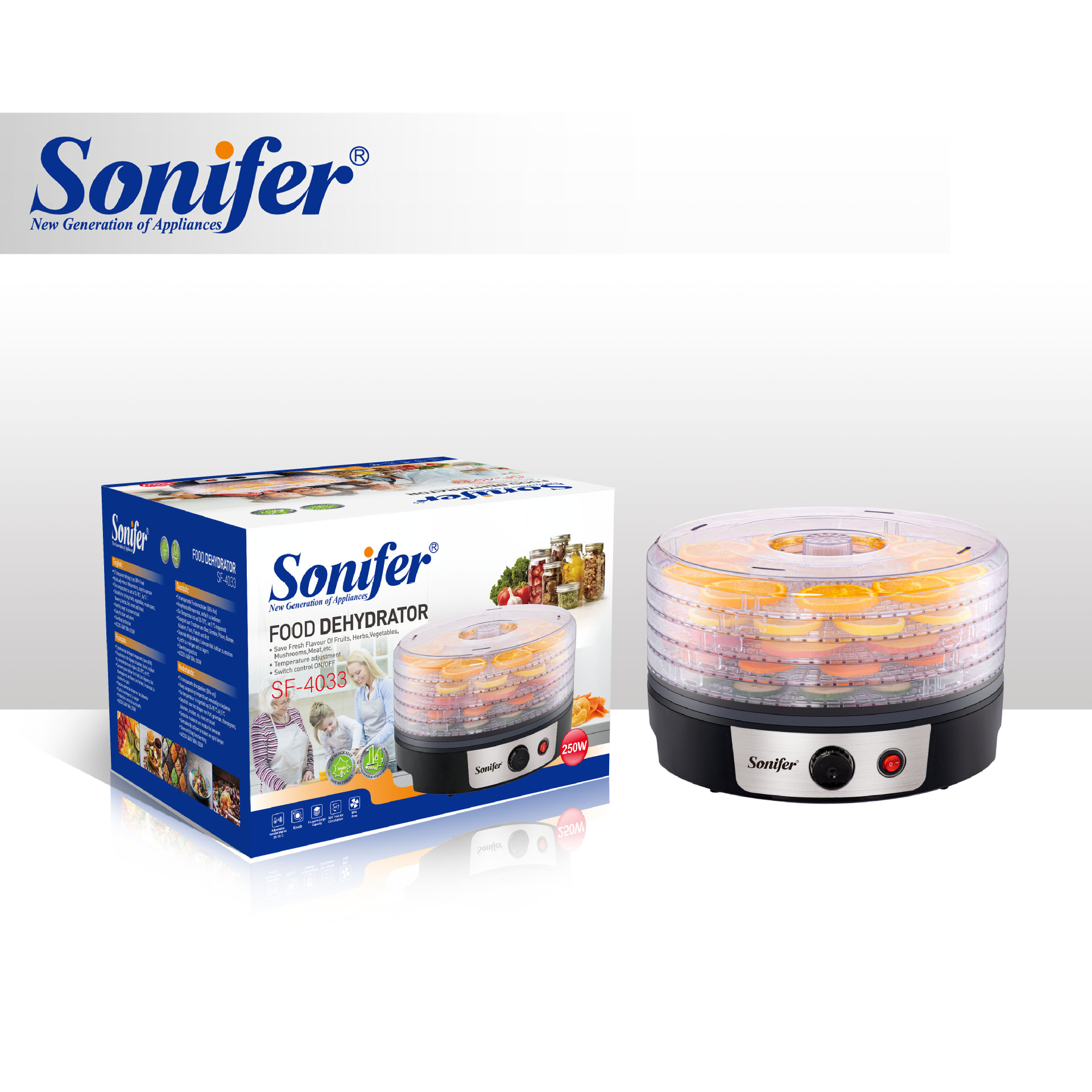 Sonifer 跨境欧规16L 家用干果机  Food DehydratorSF-4033