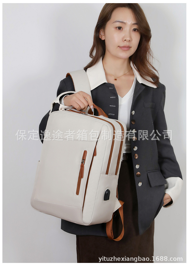 商务通勤双肩包跨境大容量多功能电脑包简约休闲电脑背包跨境背包详情25