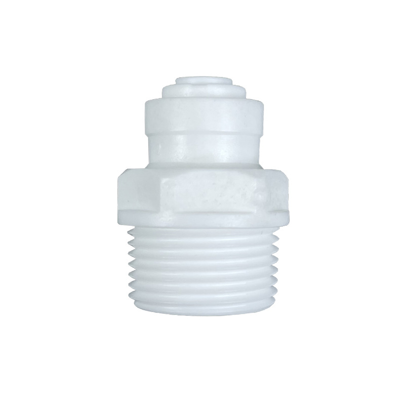Water purifier connector: 6-point external thread to 2-point quick connection through 62W, 6-point external thread to 2-point quick connection Water Purifier Connector Application Scenario