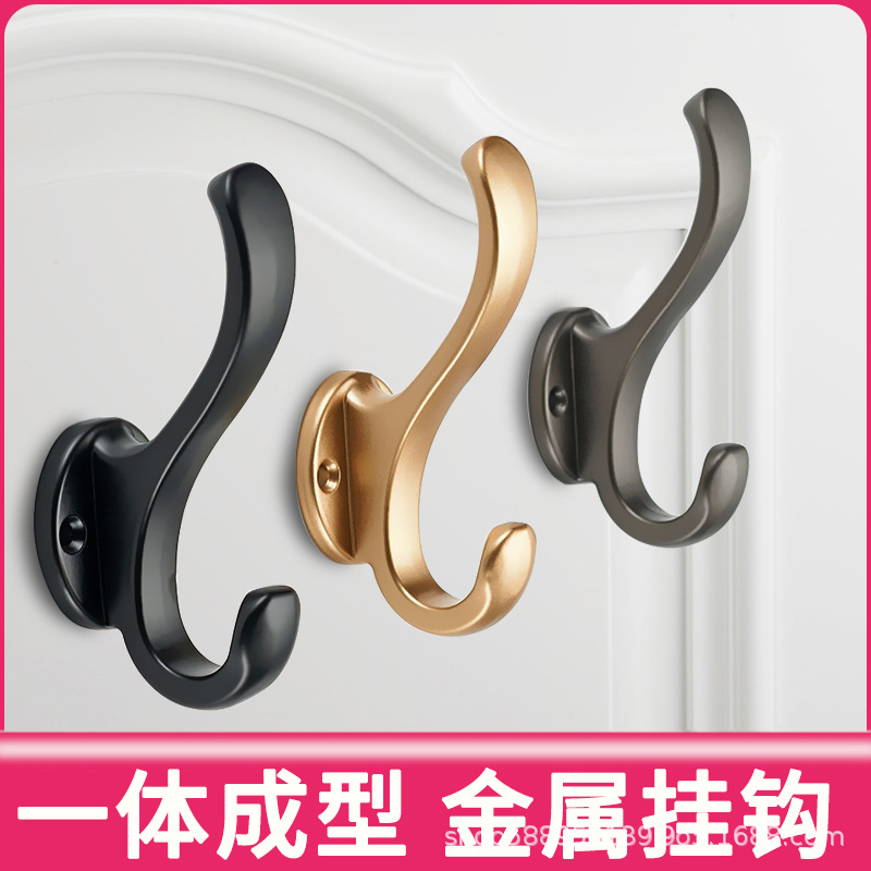 Modern and simple coat hooks with holes for fixing bedrooms, bathrooms, shoe cabinets, kitchen cabinets, black coat and hat hooks for entering and foyer wholesale
