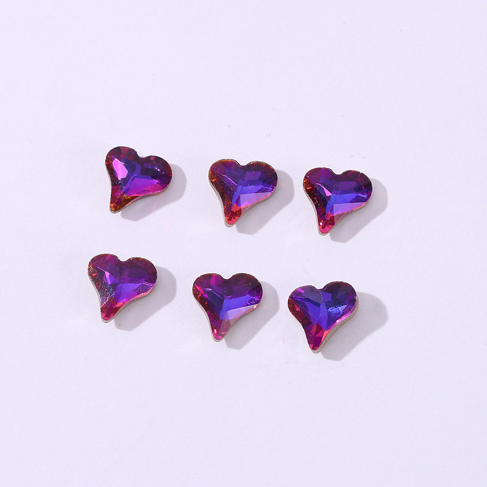 Self-owned brand, unknown brand, soft ceramic beads, bow, pink and purple, angled pointed-bottom nail drill, DIY hairpin, clothing accessories, transparent frosted small five-petal flower glass, versatile accessories wholesale XY001 Item Picture