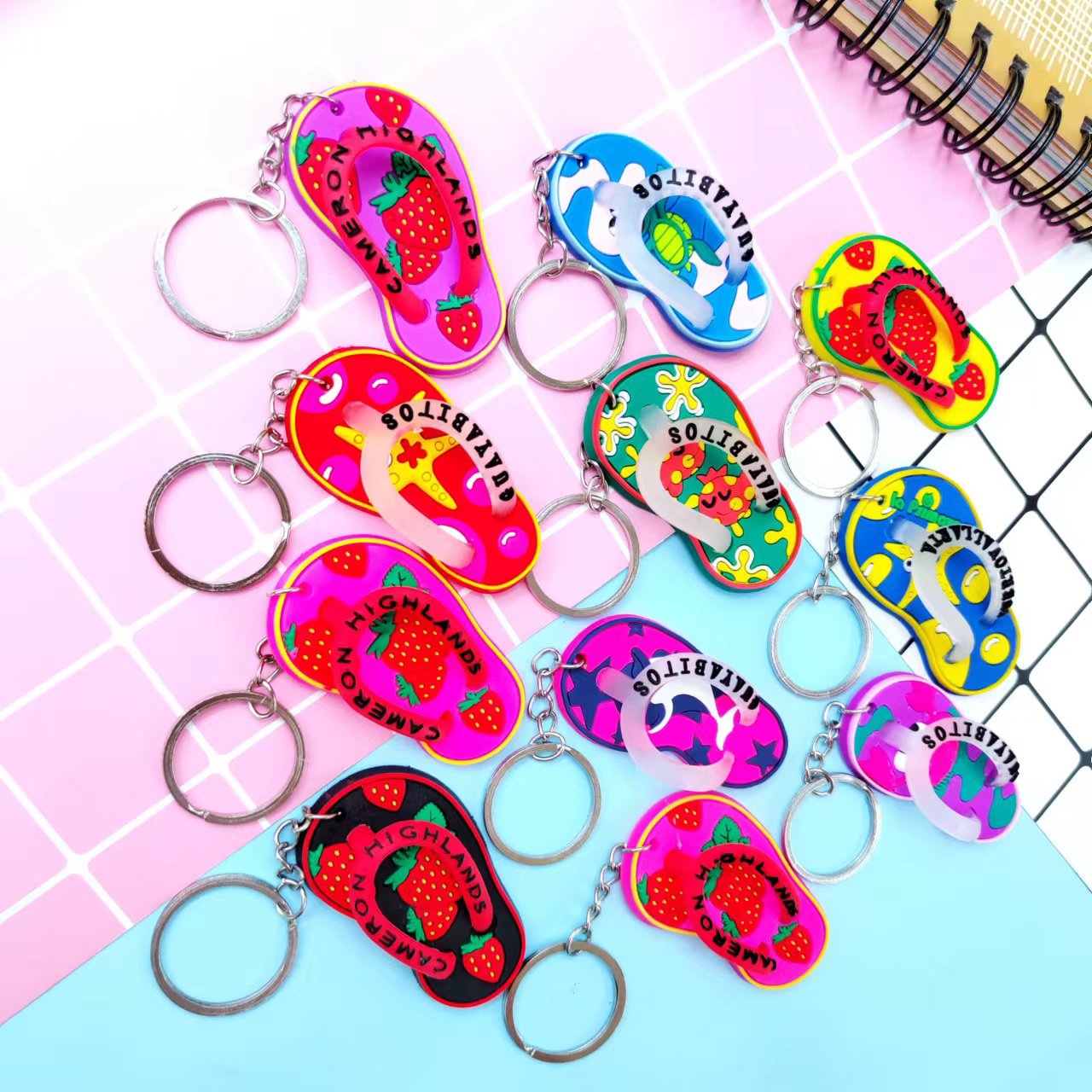 Manufacturers Direct Sales Of Cartoon Pvc Slippers Key Chain Pendant Decoration Creative Small Gift Travel Souvenirs