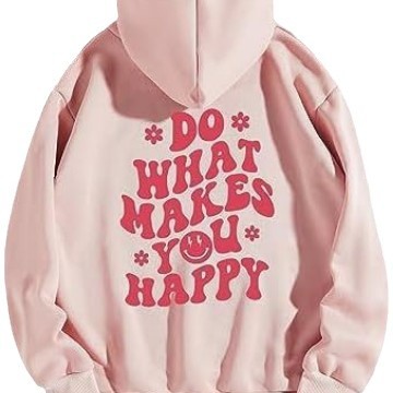 Cross-border foreign trade long-sleeved drawstring hooded sweatshirt with women's letter pattern printed on the back Item Picture