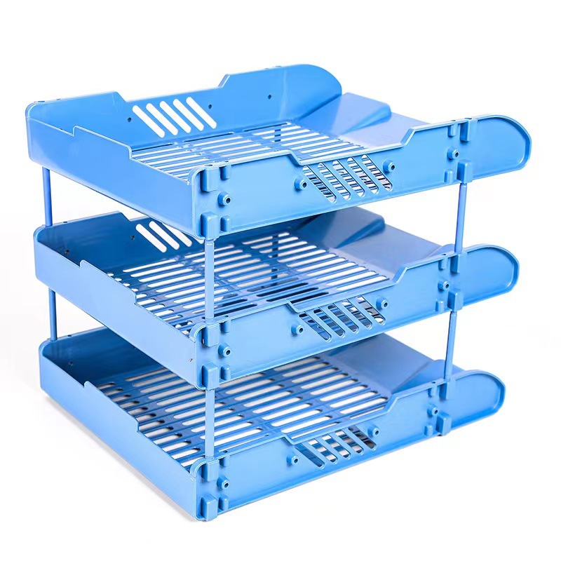 A428 稳固型文件架文件栏两层文件盘 塑料文件筐资料架