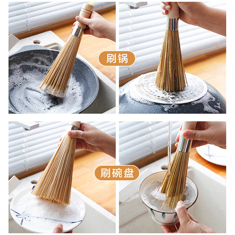 刷锅天然竹刷老式洗锅刷锅刷子竹制锅刷厨房刷碗家用清洁刷竹炊帚详情图3