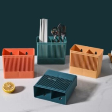 Simple kitchen draining chopstick cage plastic 筷笼 double row chopstick holder Item Picture