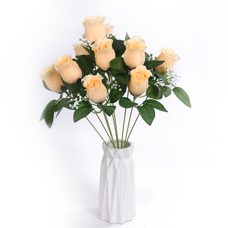 Artificial flowers, artificial rose heads, artificial flowers, home living room, country style, classical photography props, decorative items, batch Item Picture