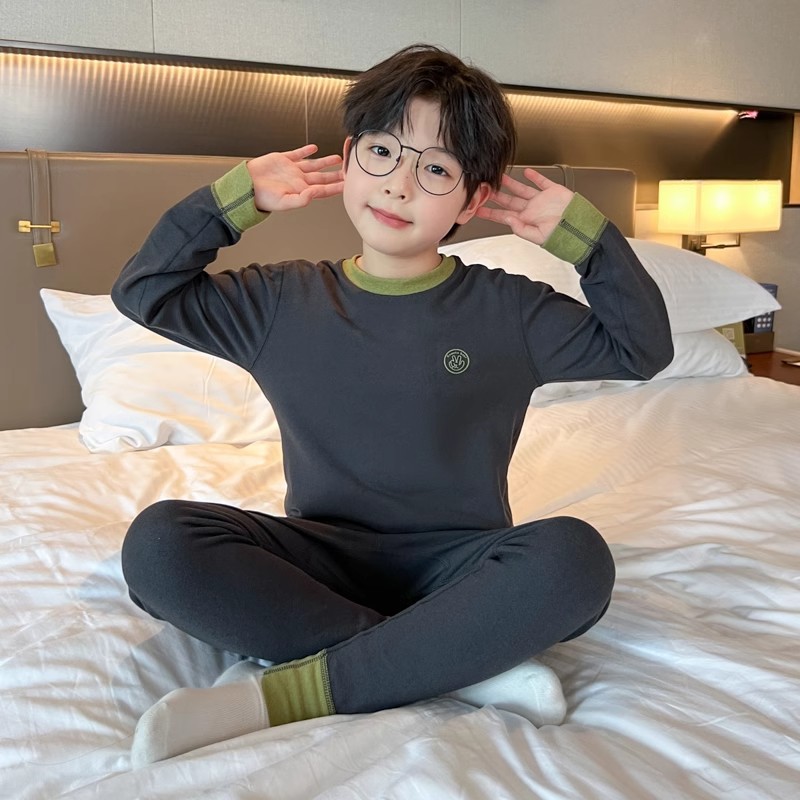 Spring, Autumn and Winter 2024 new styles for Zhongda Children's winter boys' pajamas, boys' long Johns and long pants sets, thermal underwear Application Scenario