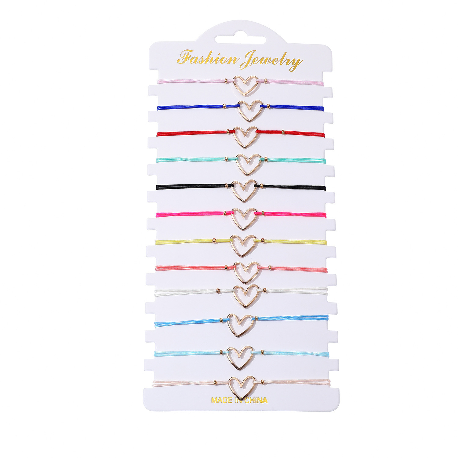 This is a popular cross-border heart-shaped irregular heart bracelet for boys and girls in Europe and America. It is a simple and adjustable bracelet Item Picture