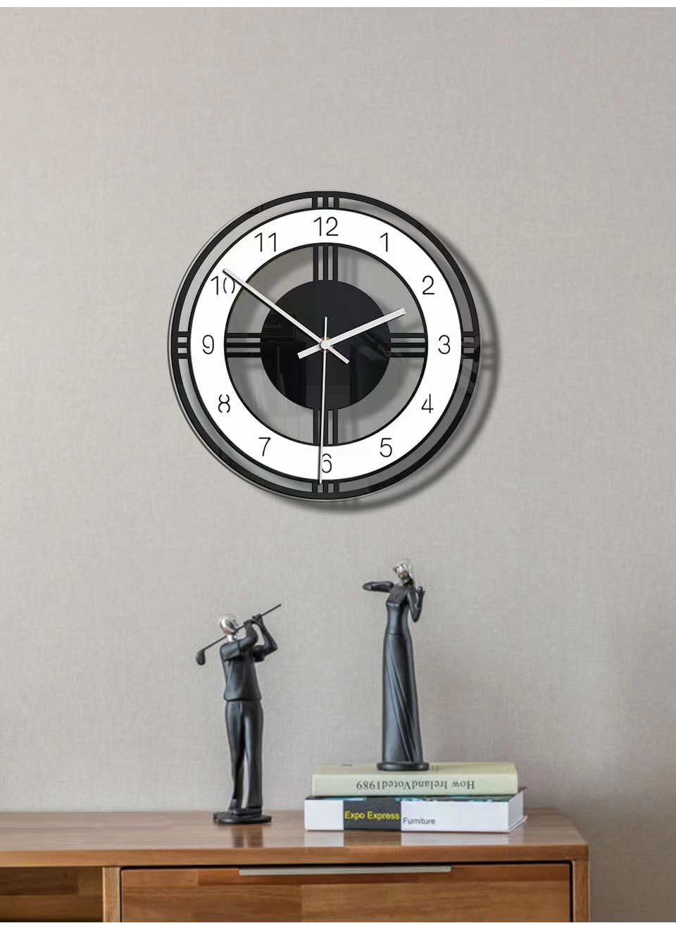 立体亚克力数字挂钟diy wall clock家居客厅创意时钟墙贴钟表批发详情图5