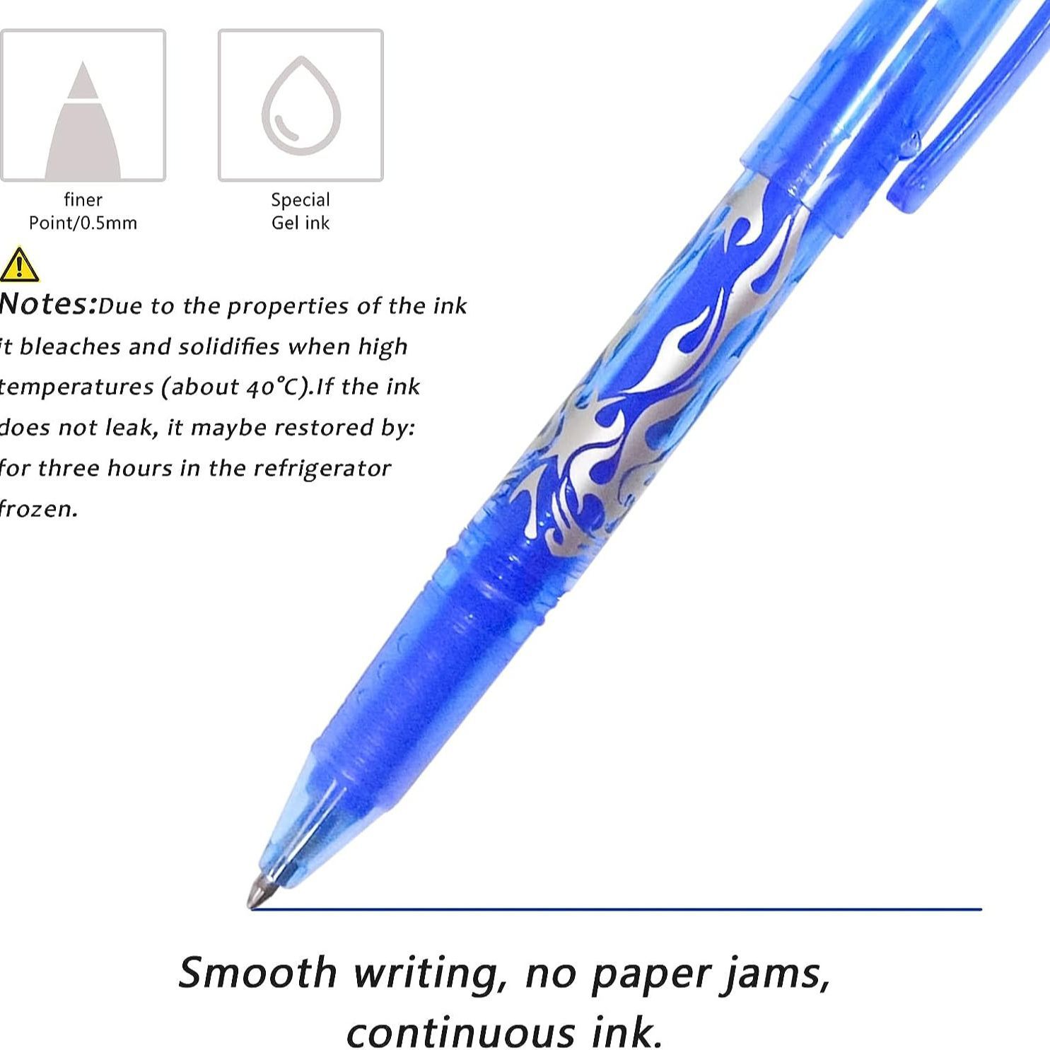 Wholesale of colored erasable gel pens, heat-sensitive erasable pens, black and red pens for primary school students' stationery Specification image