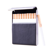 Stainless steel pu cigarette pack anti-pressure men's cigarette pack portable fashion new 20-piece cigarette set