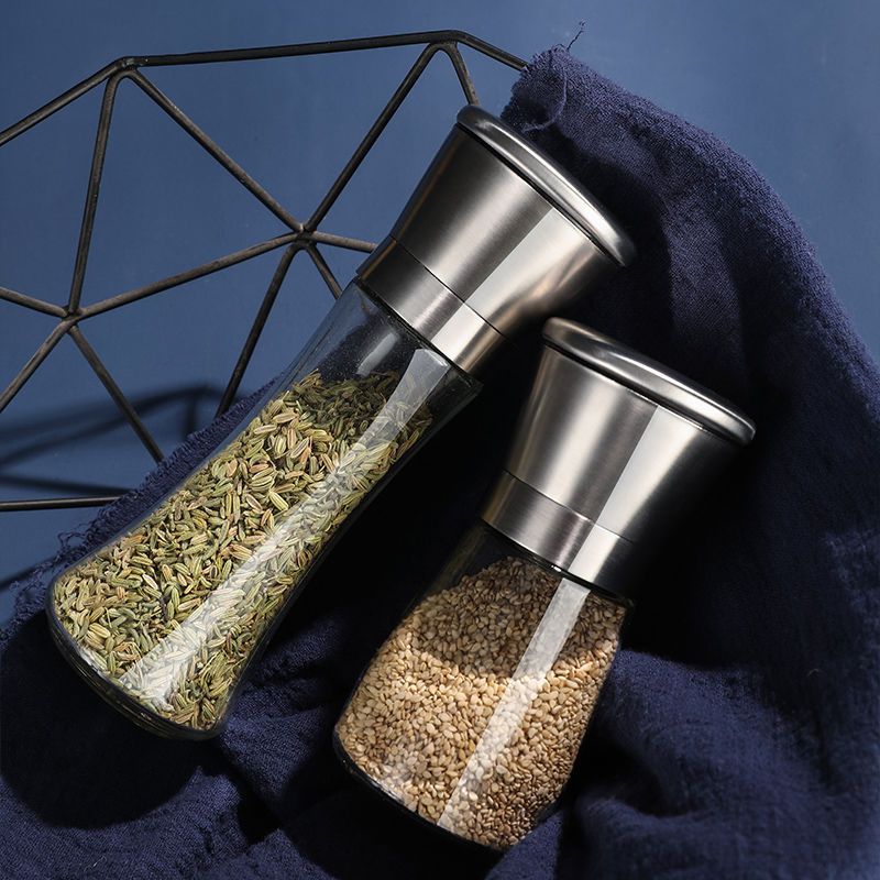 不锈钢研磨器手动玻璃研磨器研磨花椒粉器现磨碎海燕颗粒